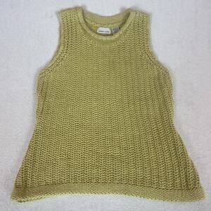Vintage 90s Toto N Ko Chunky Knit Ramie Cotton Blend Sweater Tank Top Large